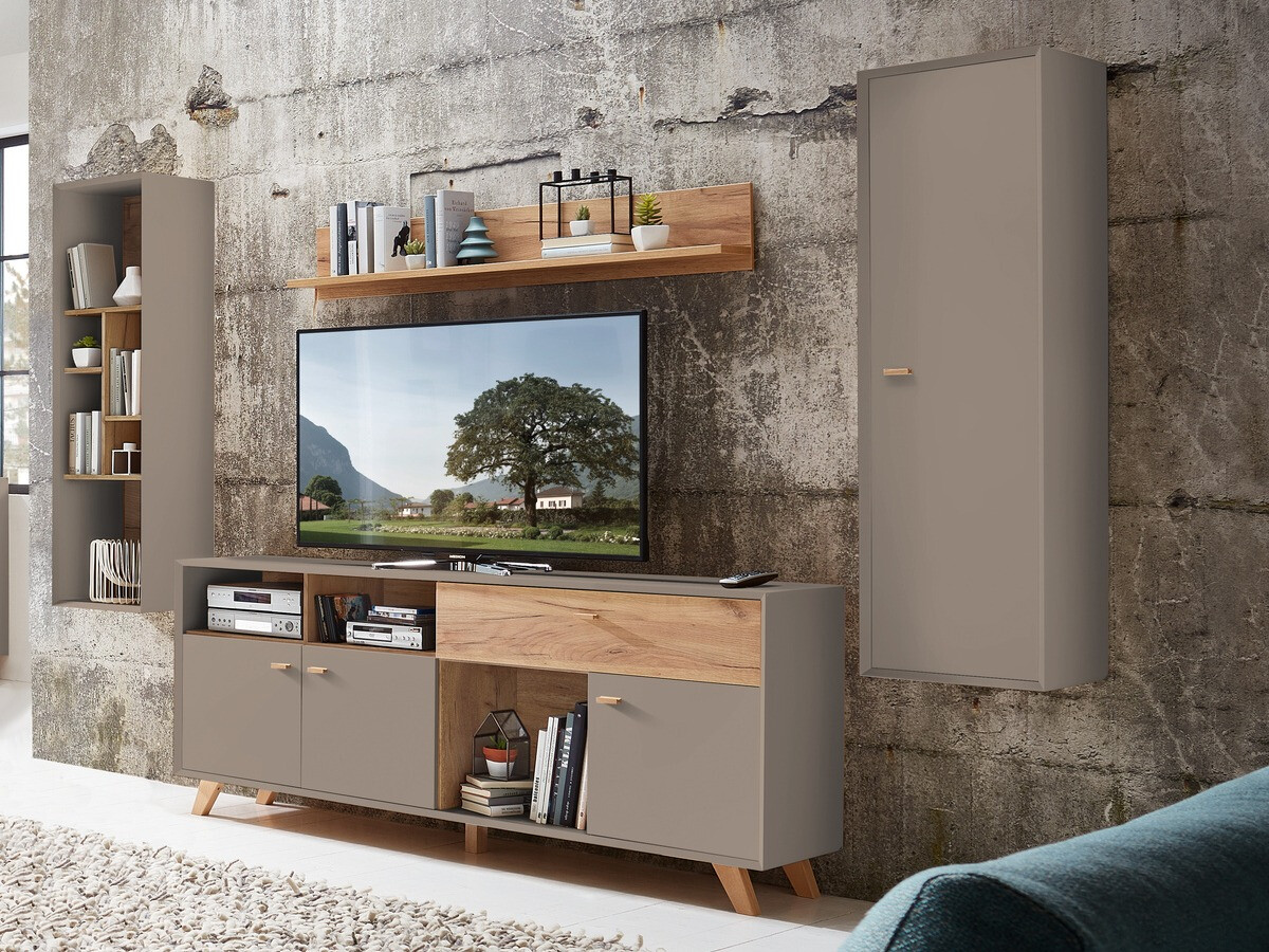 Stenska omarica Sacramento 505 (Siva + Navarra hrast)