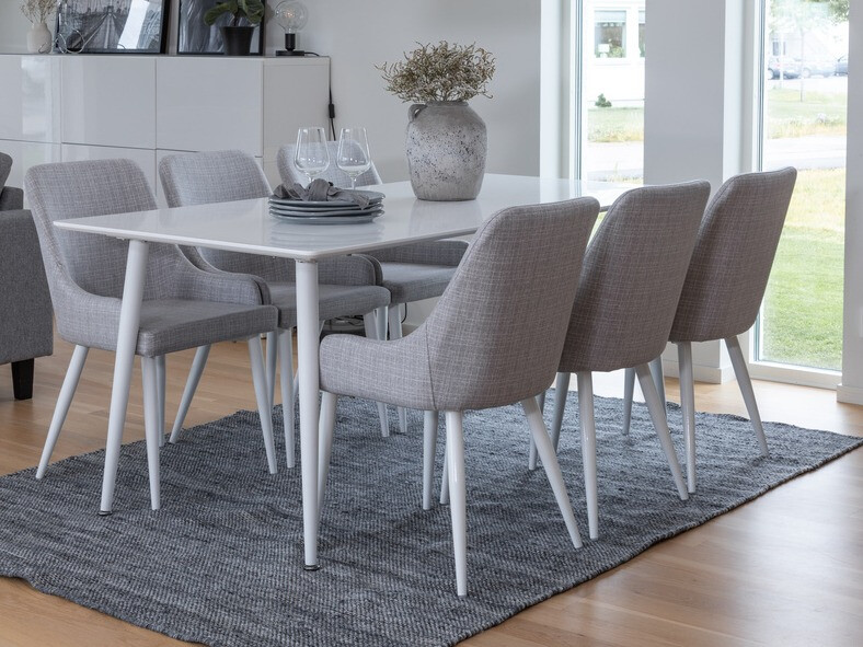 Stol Dallas 114 (Svetlo siva + Bela)