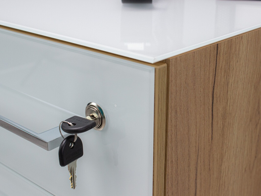 Predalnik Catcamu 101 (Sijaj bela + Navarra hrast)