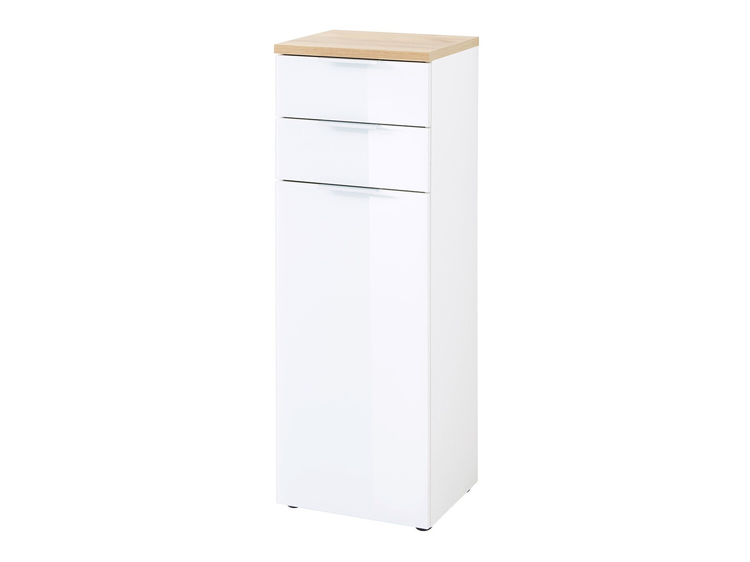 Prostostoječa Kopalniška omarica Levciro 103 (Bela + Navarra hrast)