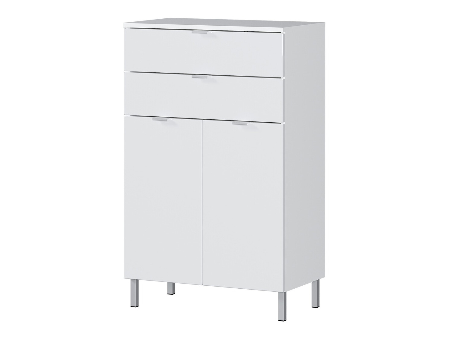 Prostostoječa Kopalniška omarica Lomcamo 102 (Bela + Sijaj bela)