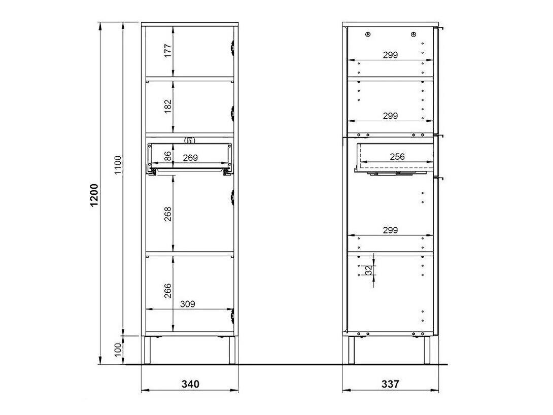 Prostostoječa Kopalniška omarica Lomcamo 103 (Hrast Grandson + Grafit)