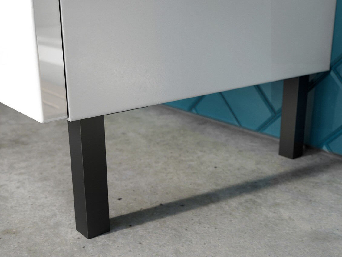 Prostostoječa Kopalniška omarica Talmira 100 (Sijaj bela + Bela)