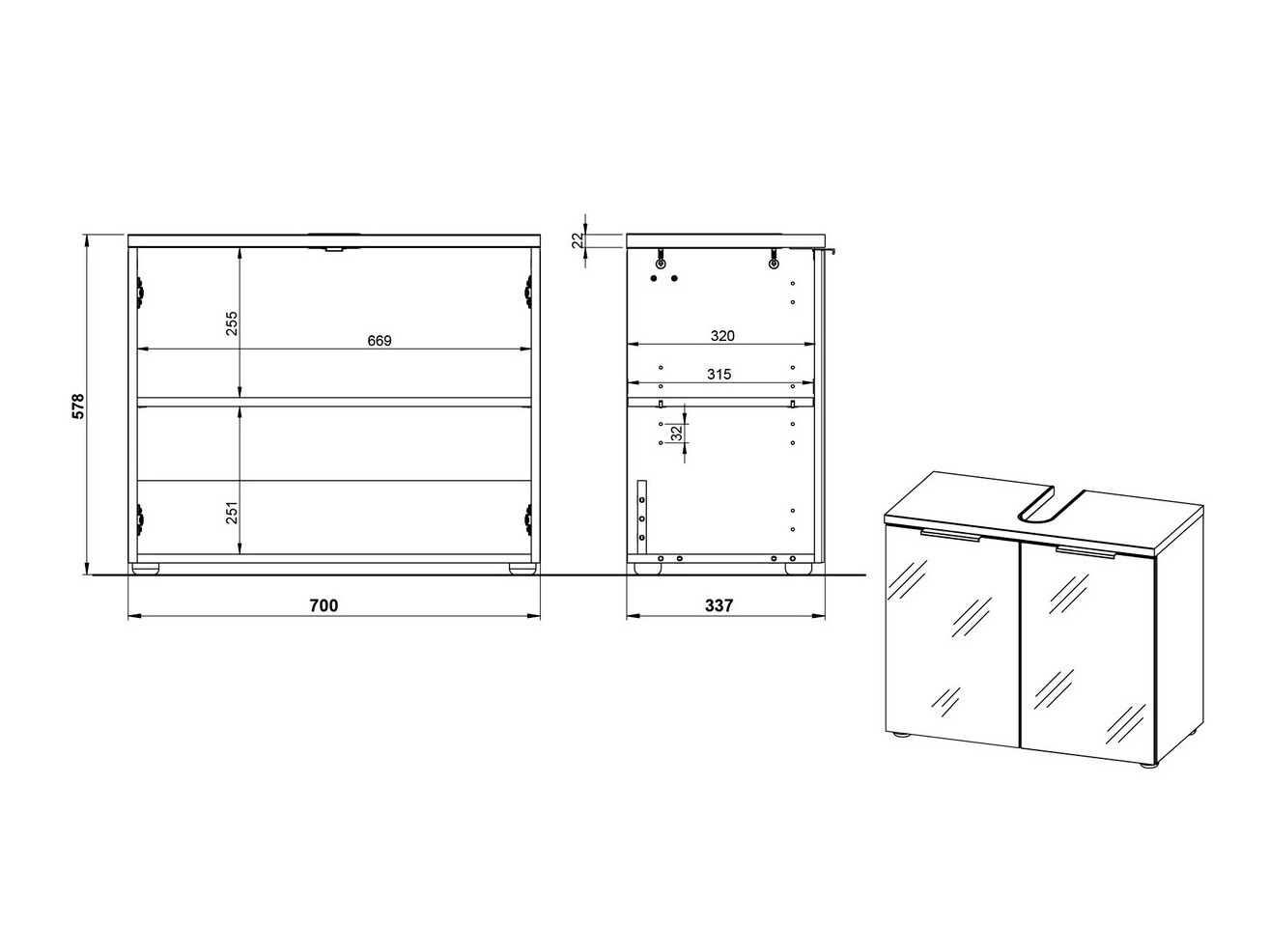 Prostostoječa kopalniška omarica za umivalnik Levciro 102 (Sijaj bela + Navarra hrast)