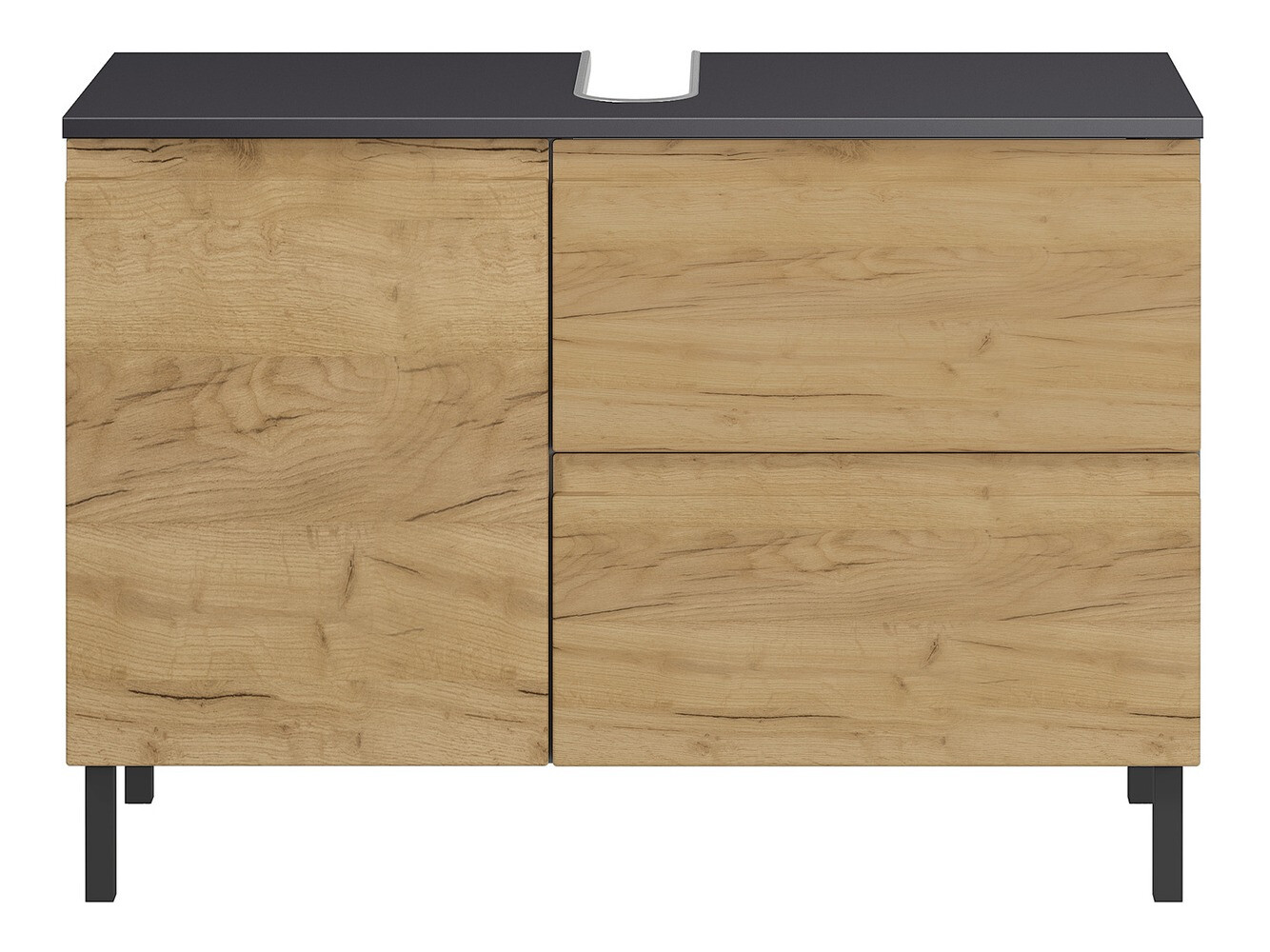 Prostostoječa kopalniška omarica za umivalnik Talmira 102 (Grafit + Hrast Grandson)