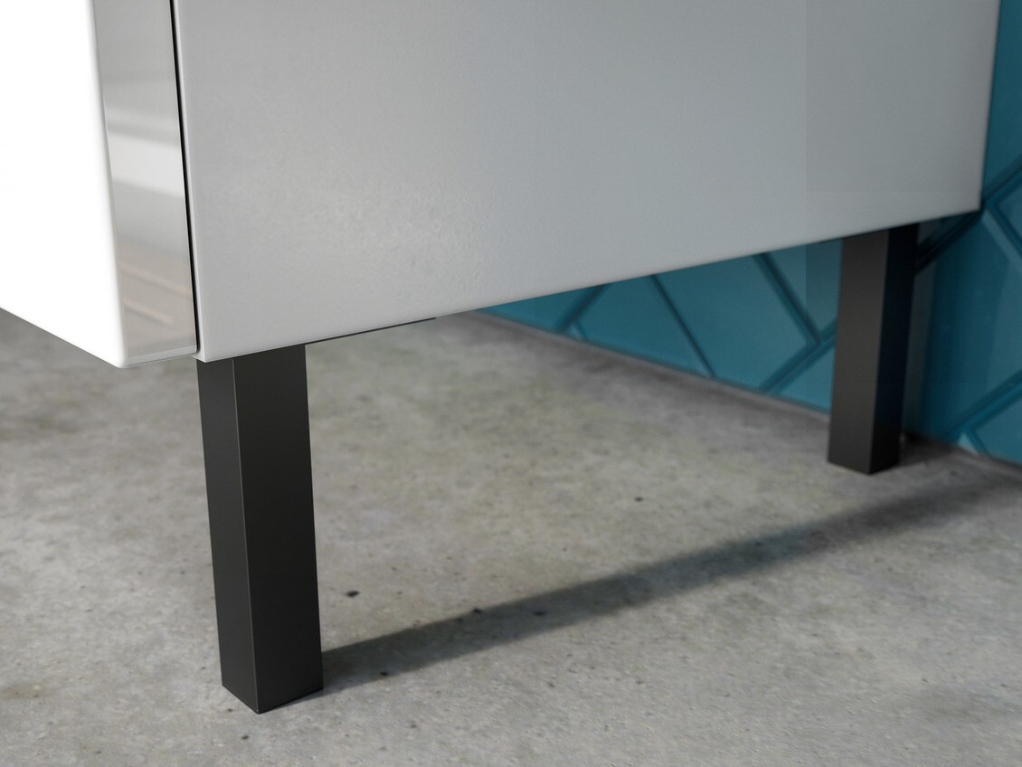 Prostostoječa kopalniška omarica za umivalnik Talmira 102 (Sijaj bela + Bela)