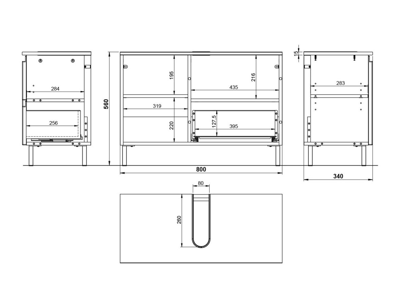 Prostostoječa kopalniška omarica za umivalnik Talmira 102 (Sijaj bela + Bela)