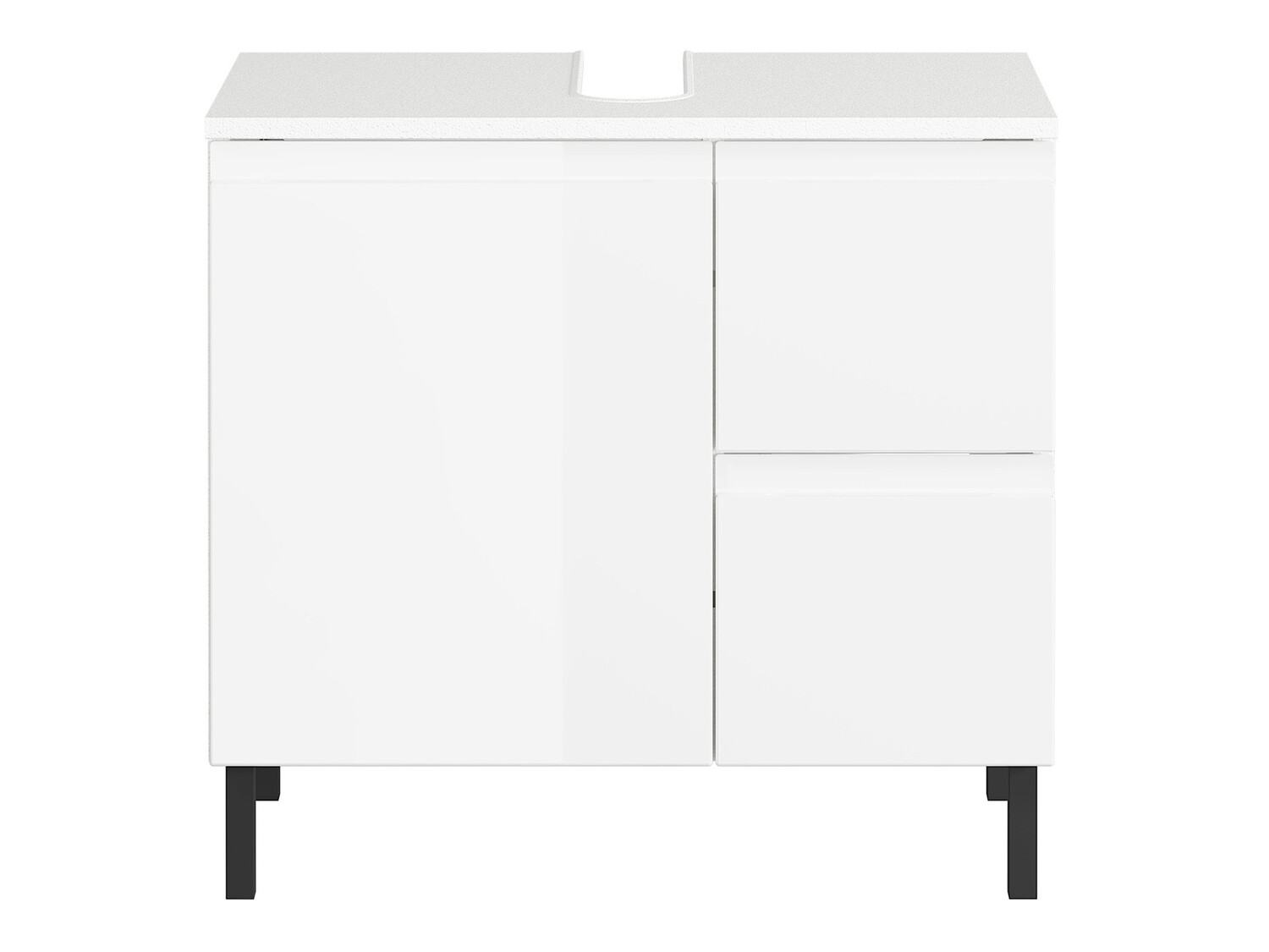 Prostostoječa kopalniška omarica za umivalnik Talmira 103 (Bela + Sijaj bela)