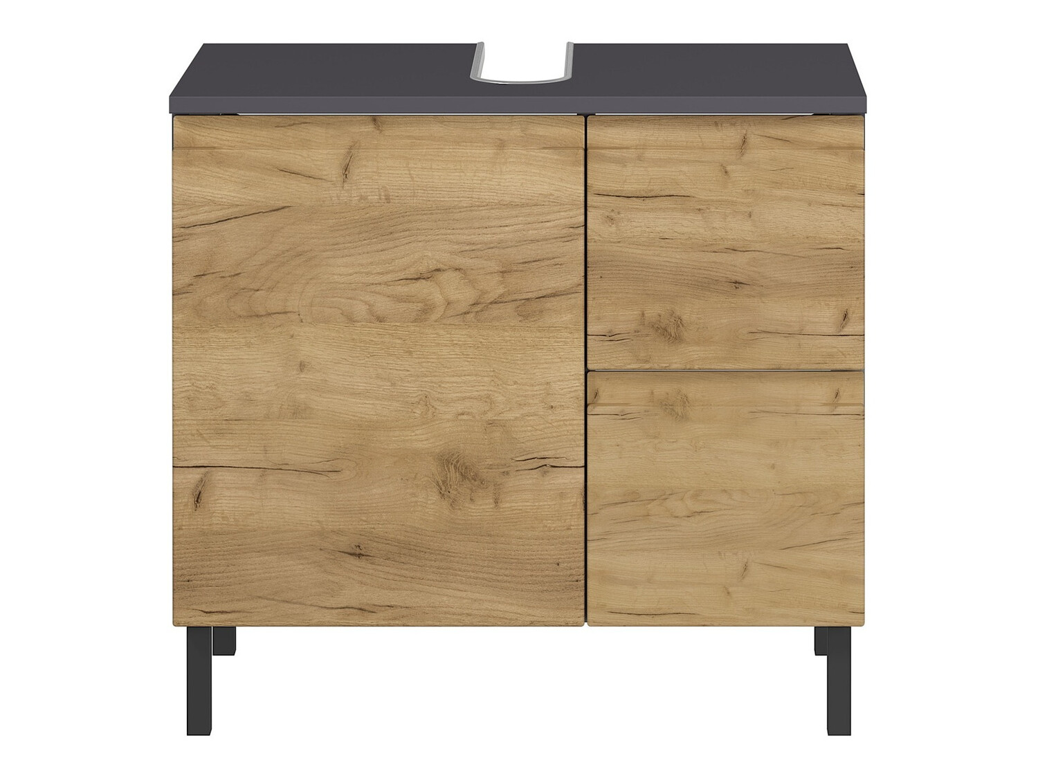 Prostostoječa kopalniška omarica za umivalnik Talmira 103 (Grafit + Hrast Grandson)