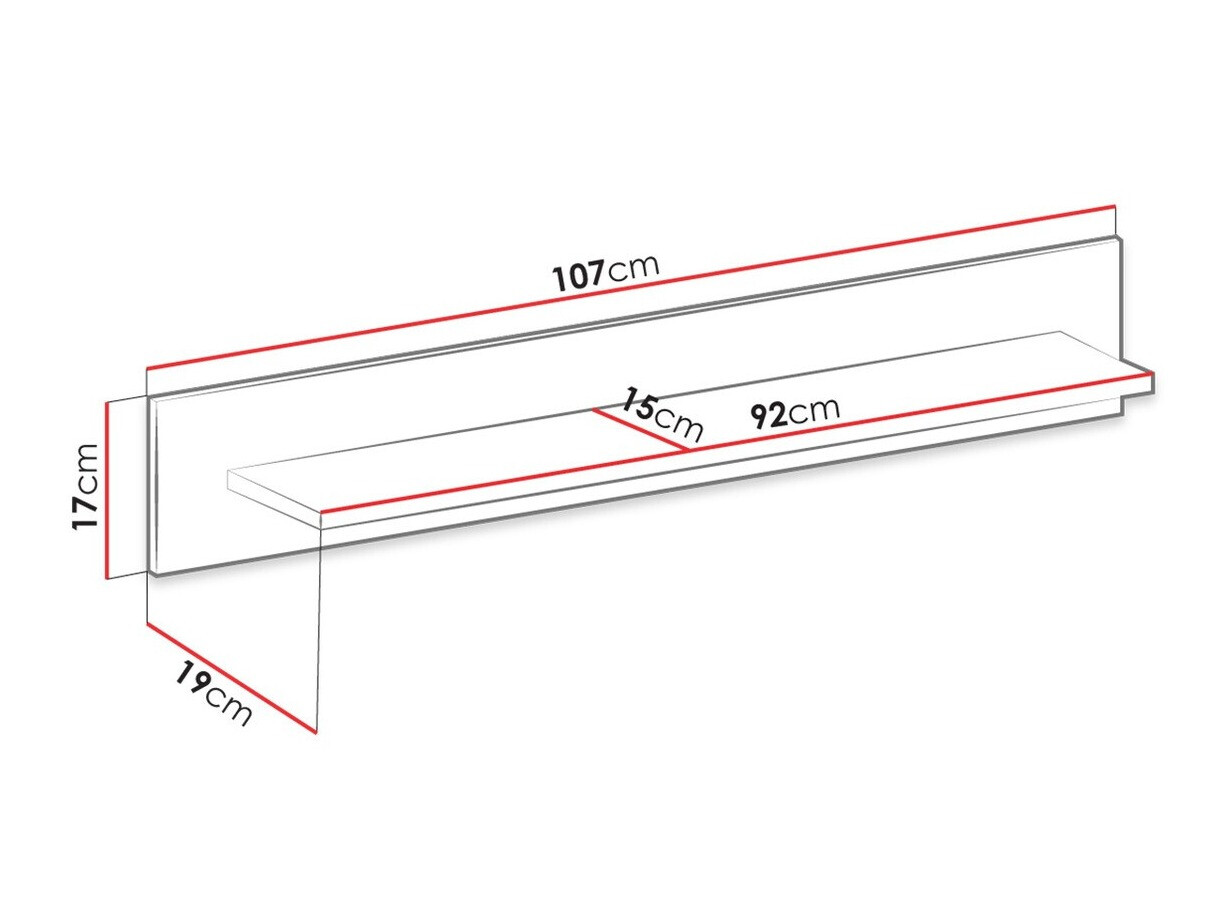 Stenska polica Bracchal (Artisan hrast + Grafit)