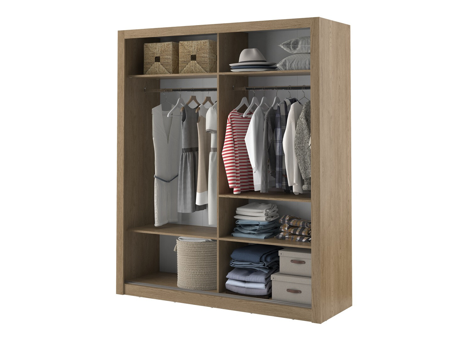 Garderobna omara Fresno 102 (Lahki hrast)