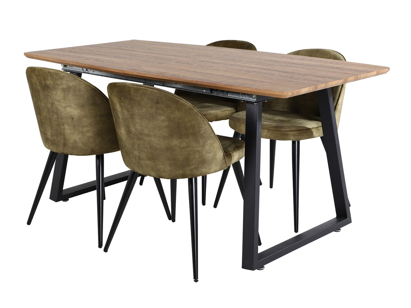 Jedilniški komplet Dallas 335 (Prašno zelena + Črna)