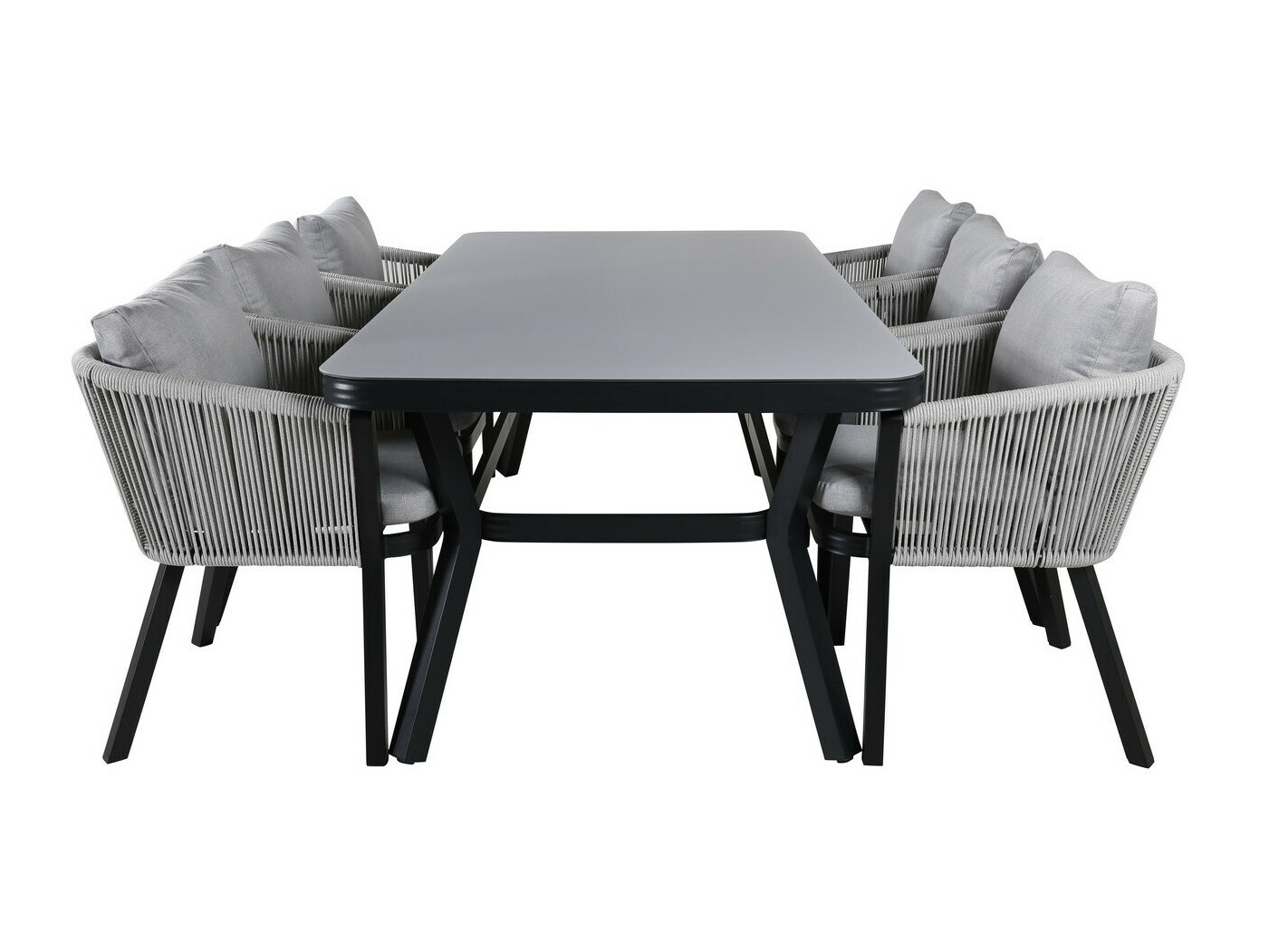 Komplet mize in stolov Dallas 3020 (Črna + Siva)