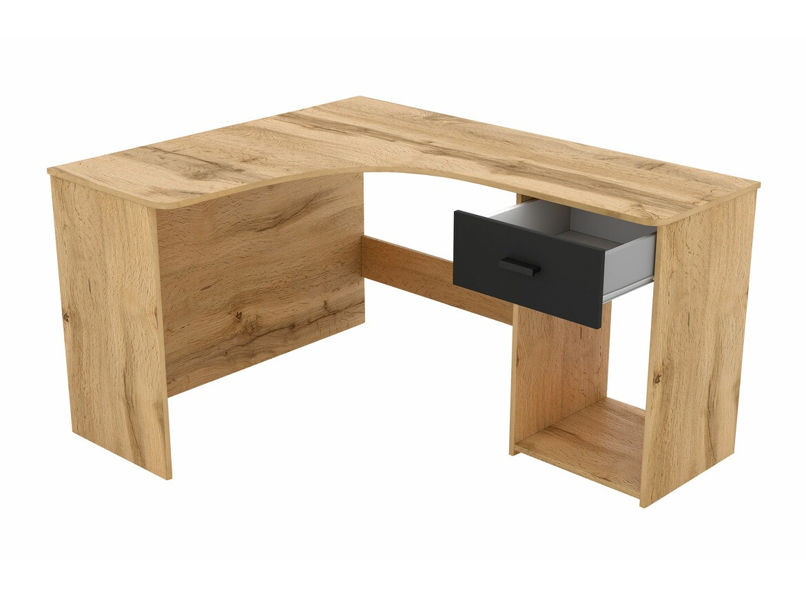 Kotna pisalna miza Austin 303 (Wotan hrast + Črna)