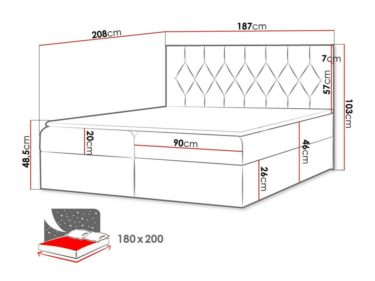 Boxspring postelja Baltimore 159 (Mikrofaza 20)