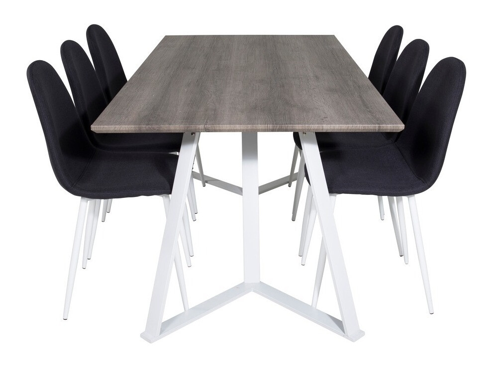 Jedilniški komplet Dallas 1804 (Bela + Črna)