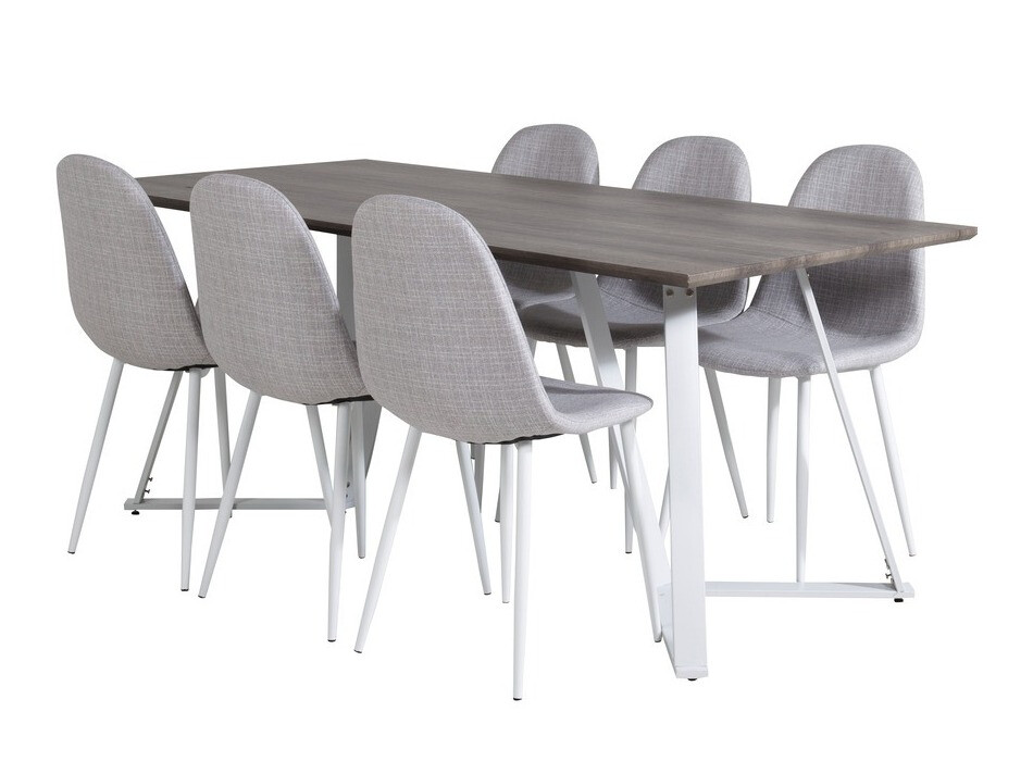 Jedilniški komplet Dallas 1804 (Svetlo siva + Bela)