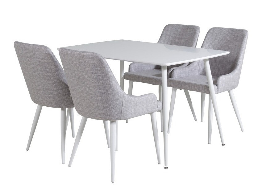 Jedilniški komplet Dallas 1895 (Bela + Svetlo siva)