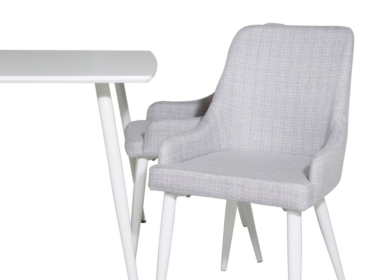 Jedilniški komplet Dallas 1895 (Bela + Svetlo siva)