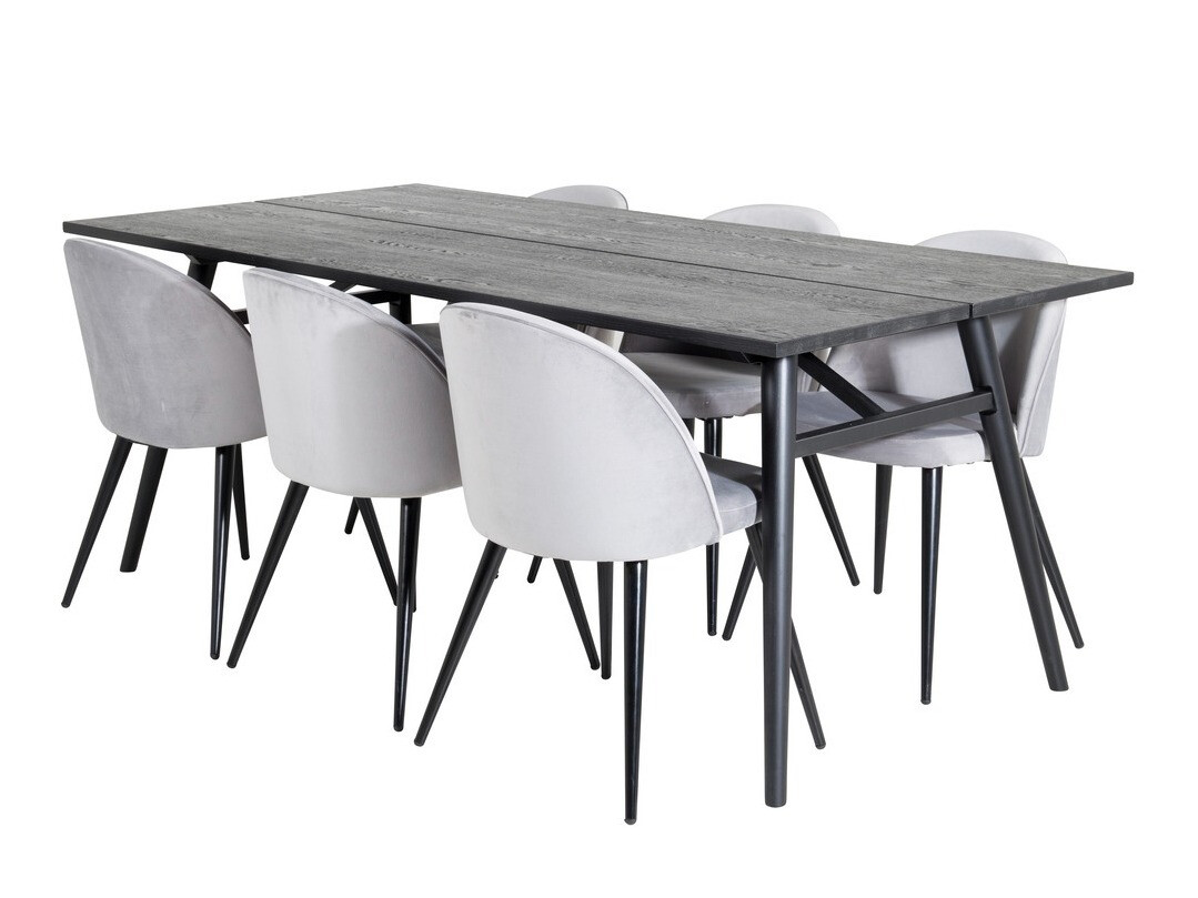 Jedilniški komplet Dallas 1676 (Siva + Črna)