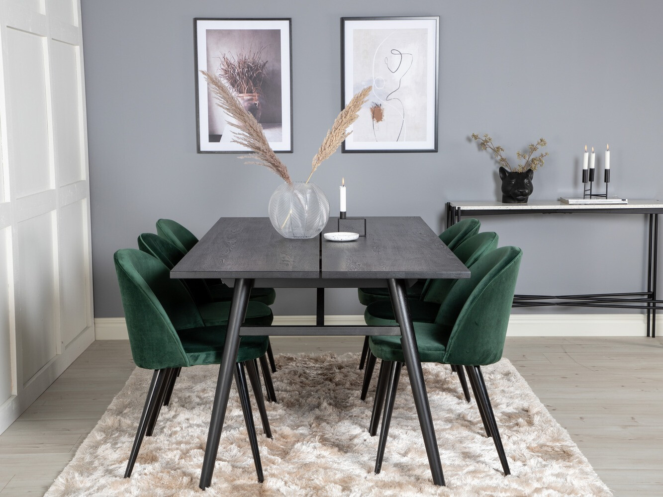 Jedilniški komplet Dallas 1676 (Zelena + Črna)