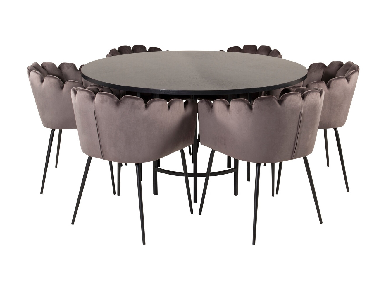 Jedilniški komplet Dallas 312 (Siva + Črna)