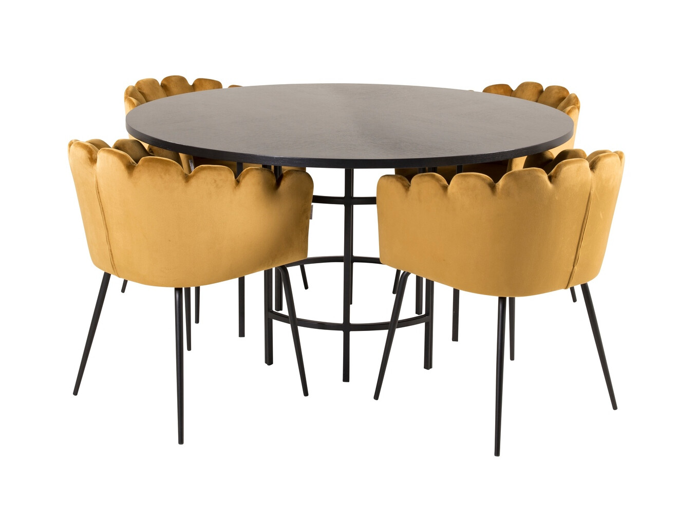 Jedilniški komplet Dallas 313 (Rumena + Črna)