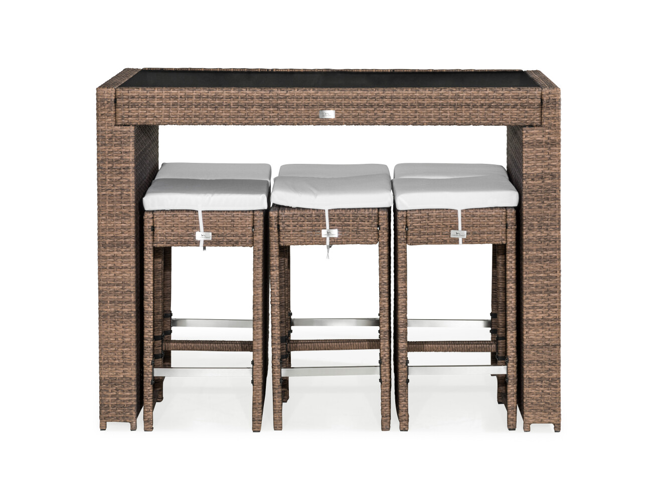 Komplet mize in stolov Comfort Garden 1557 (Črna + Rjava)