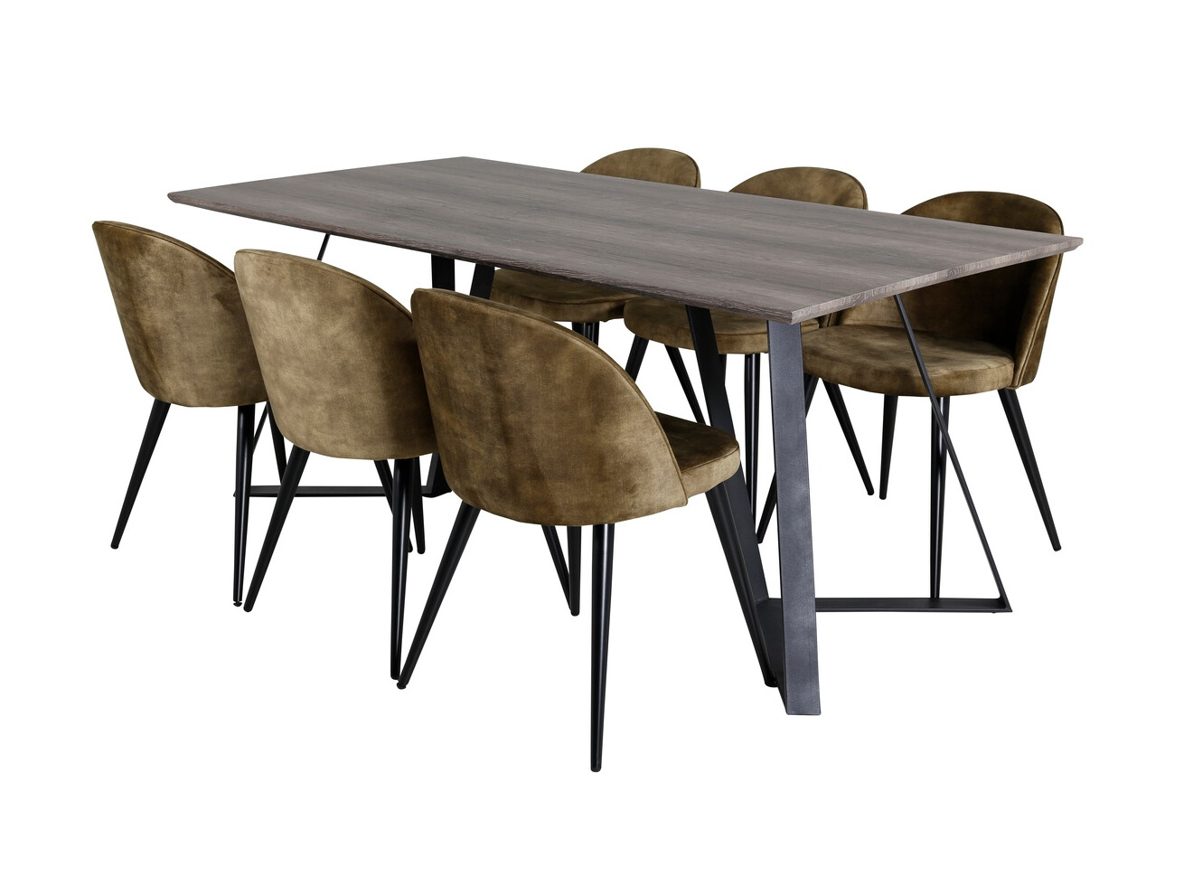 Jedilniški komplet Dallas 340 (Prašno zelena + Črna)