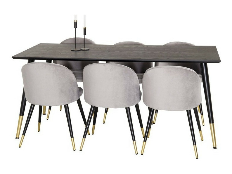 Jedilniški komplet Dallas 346 (Siva + Črna)