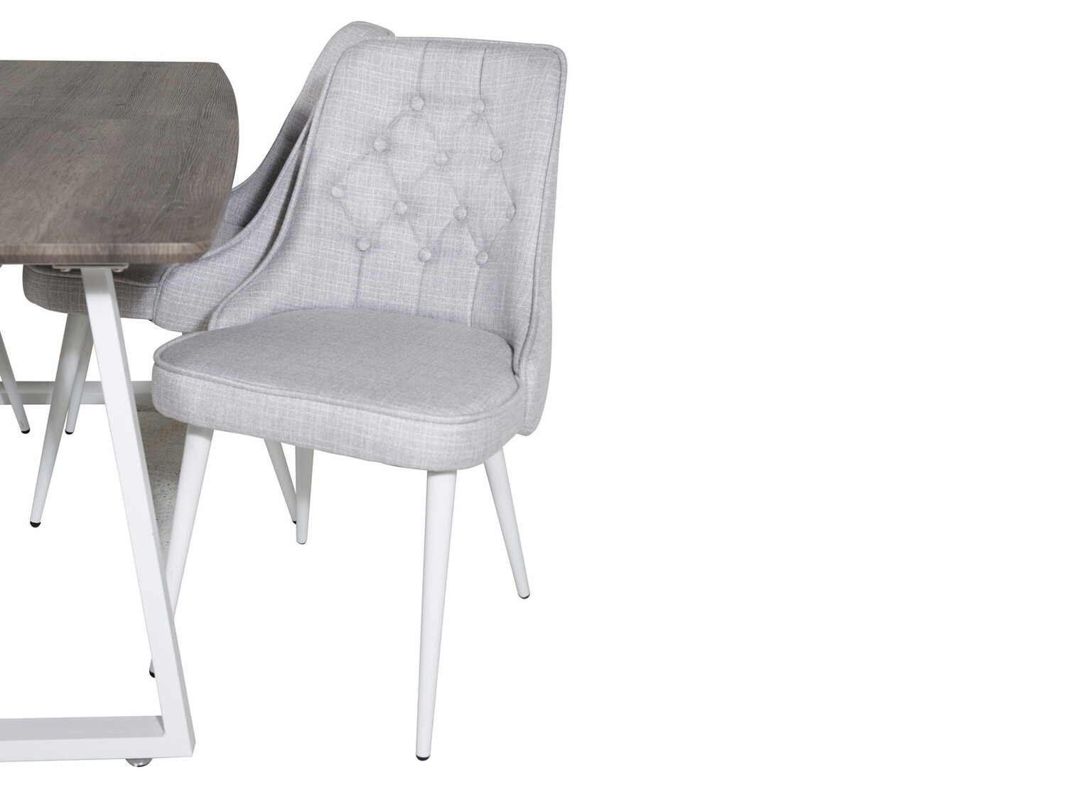 Jedilniški komplet Dallas 1805 (Bela + Svetlo siva)