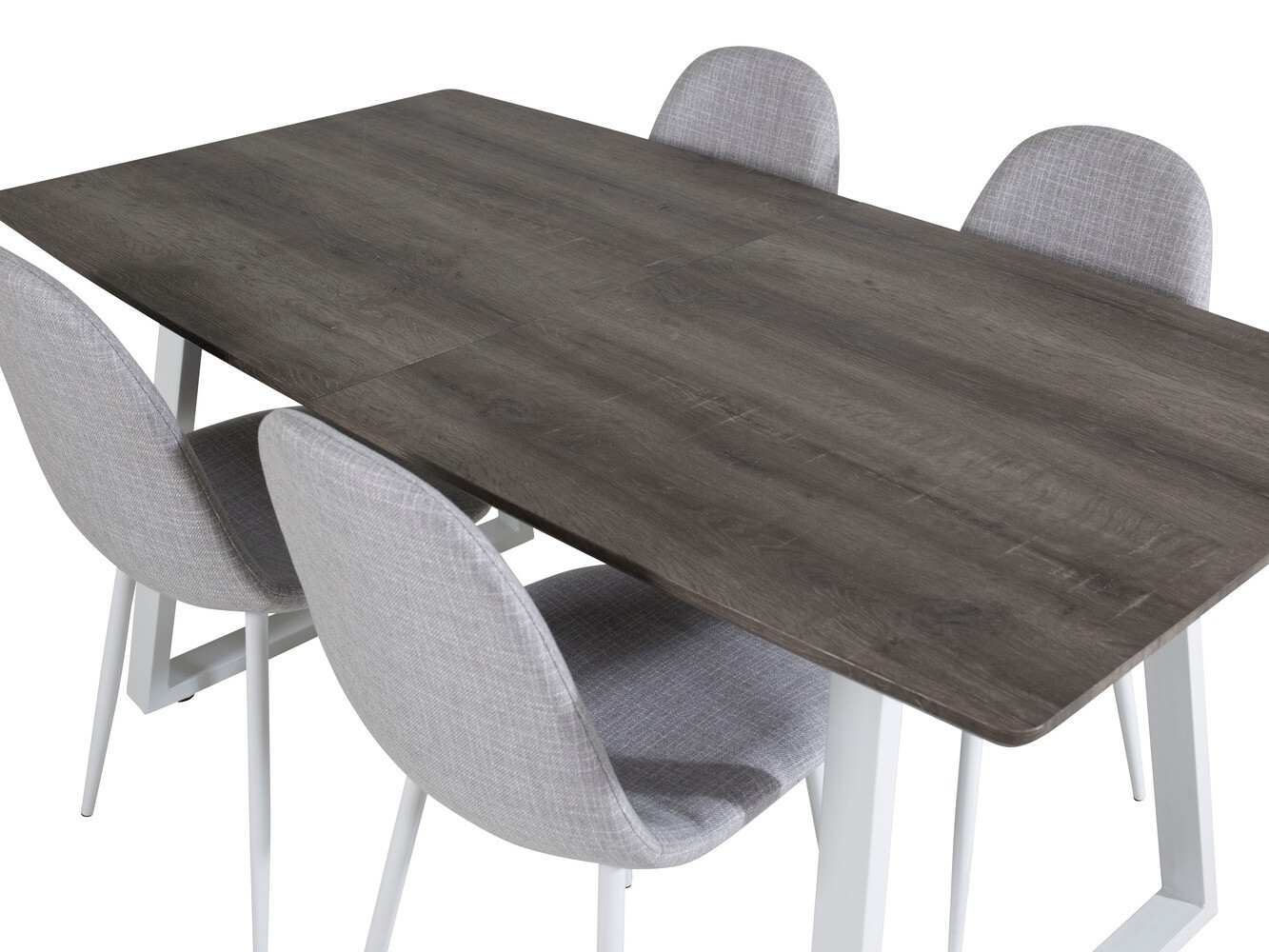 Jedilniški komplet Dallas 1979 (Bela + Svetlo siva)