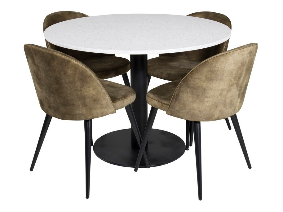 Jedilniški komplet Dallas 1107 (Dusty Zelena + Črna)