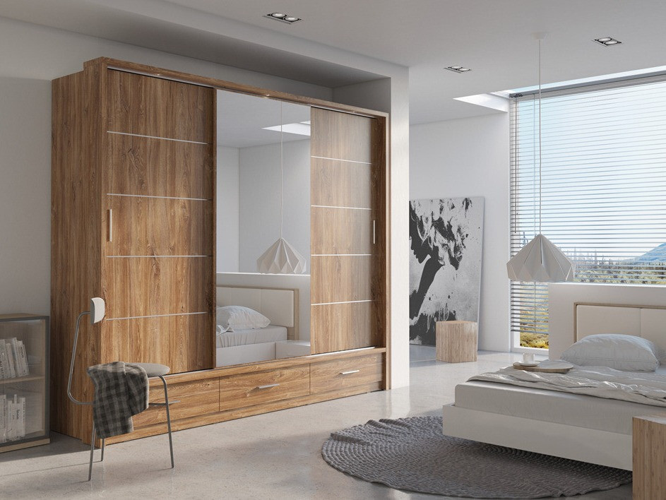 Garderobna omara Fresno 100 (Stirling hrast)