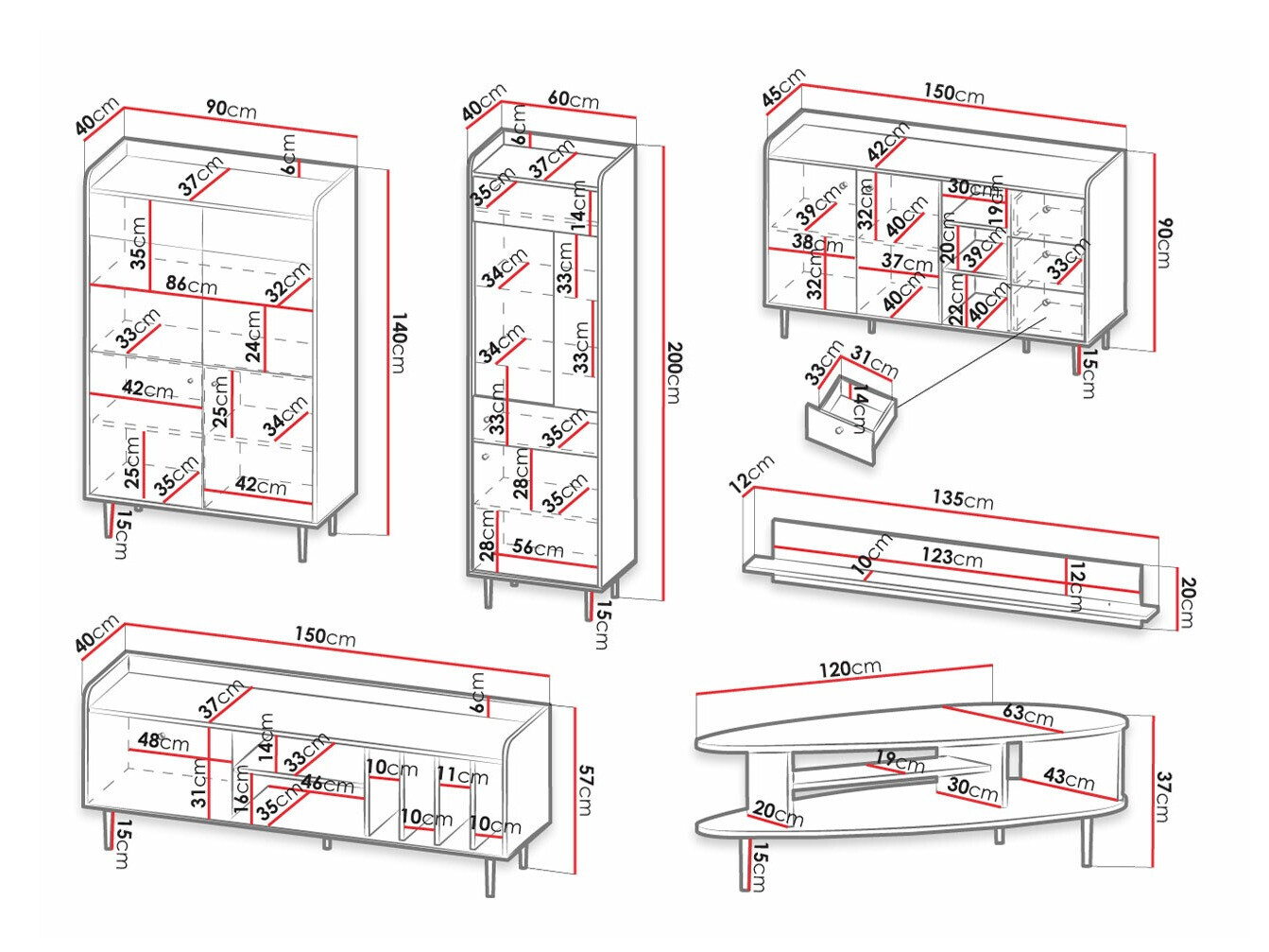 Komplet za dnevno sobo Ferenou 110