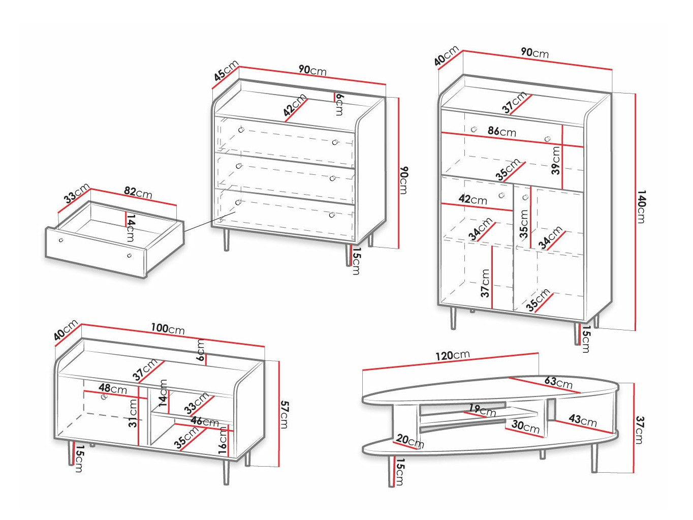 Komplet za dnevno sobo Ferenou 111