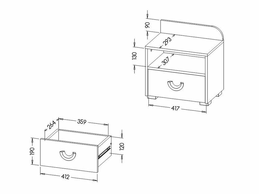 Nočna omarica Lomteo 111