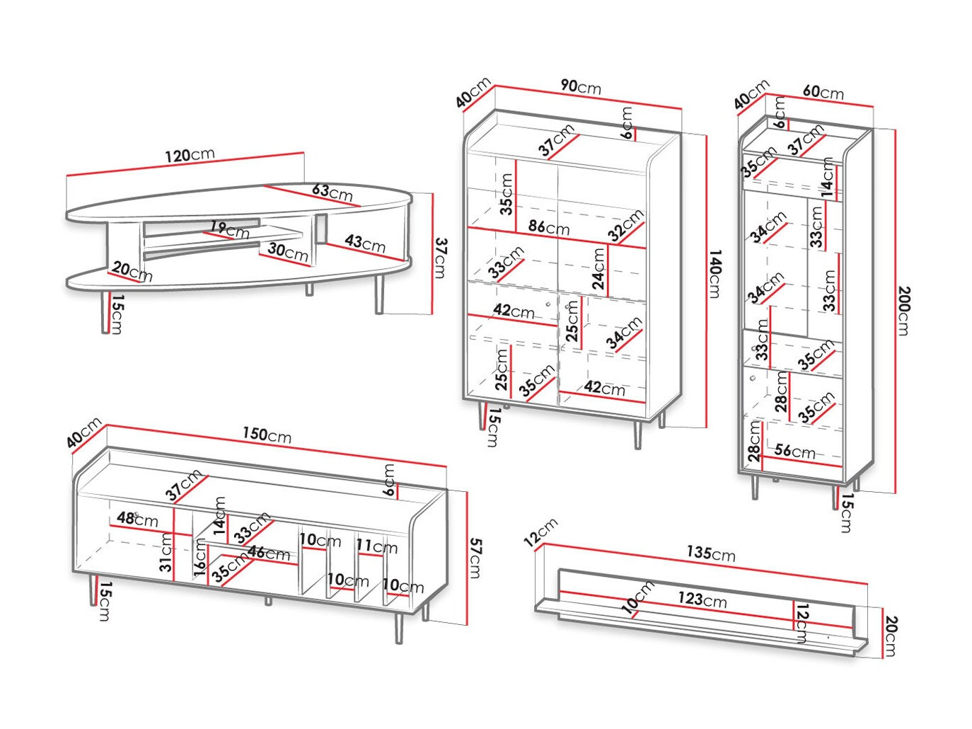 Komplet za dnevno sobo Ferenou 112