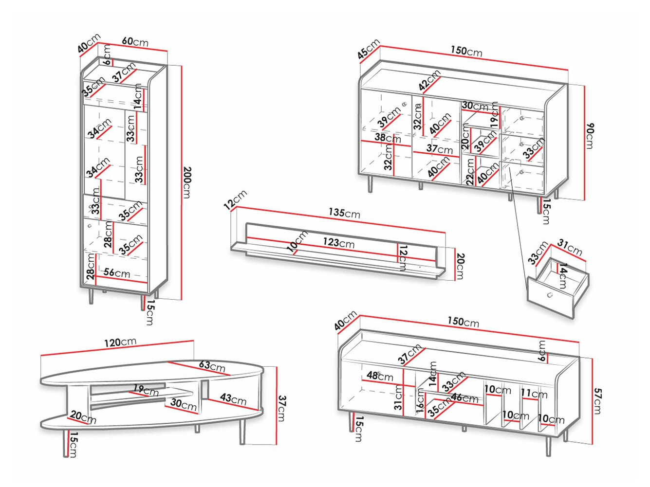 Komplet za dnevno sobo Ferenou 113