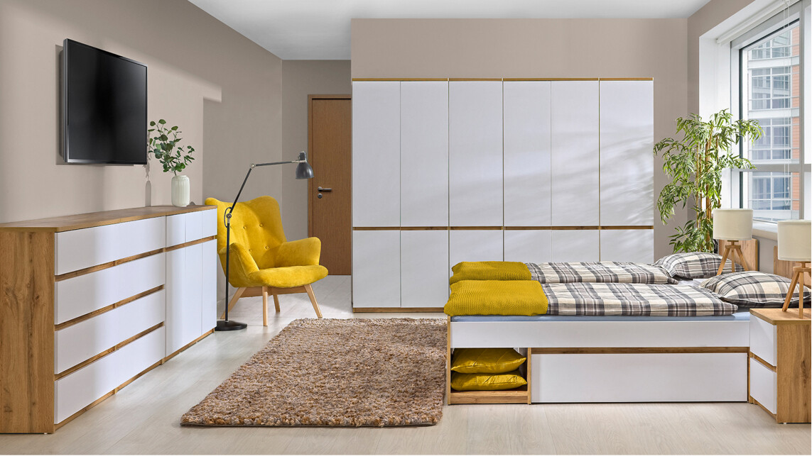 Komoda Evaropha 104 (Wotan hrast + Bela)