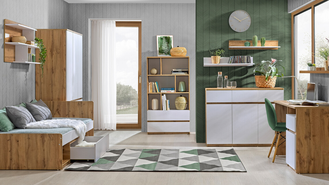 Pisalna miza Evaropha 106 (Wotan hrast + Bela)