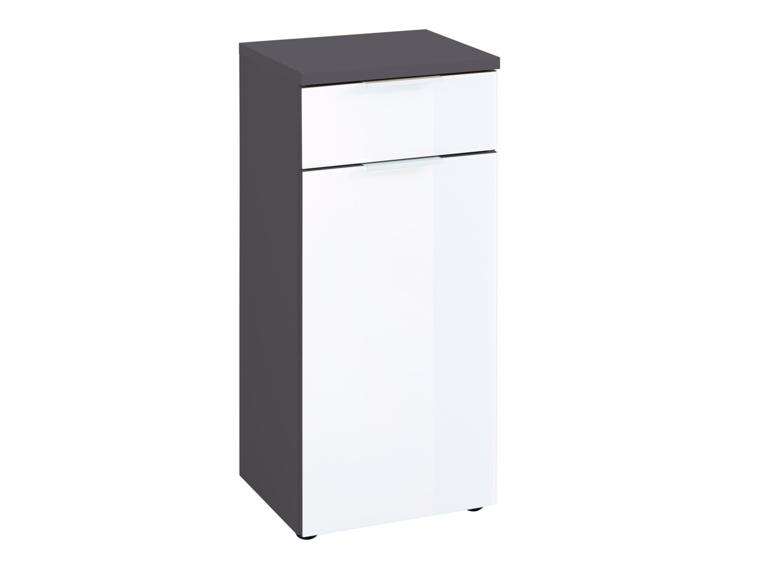 Prostostoječa Kopalniška omarica Levciro 101 (Sijaj bela + Grafit)