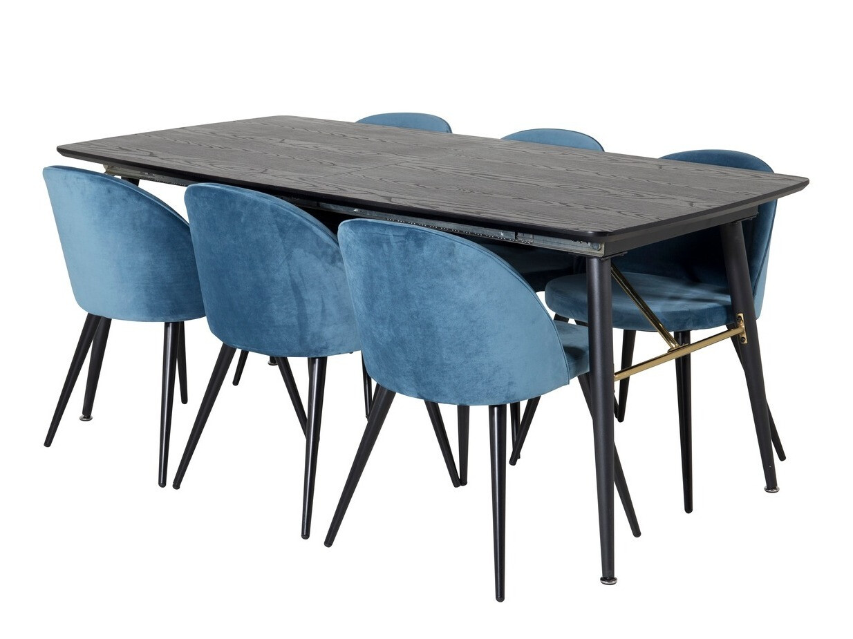 Jedilniški komplet Dallas 1449 (Modra + Črna)