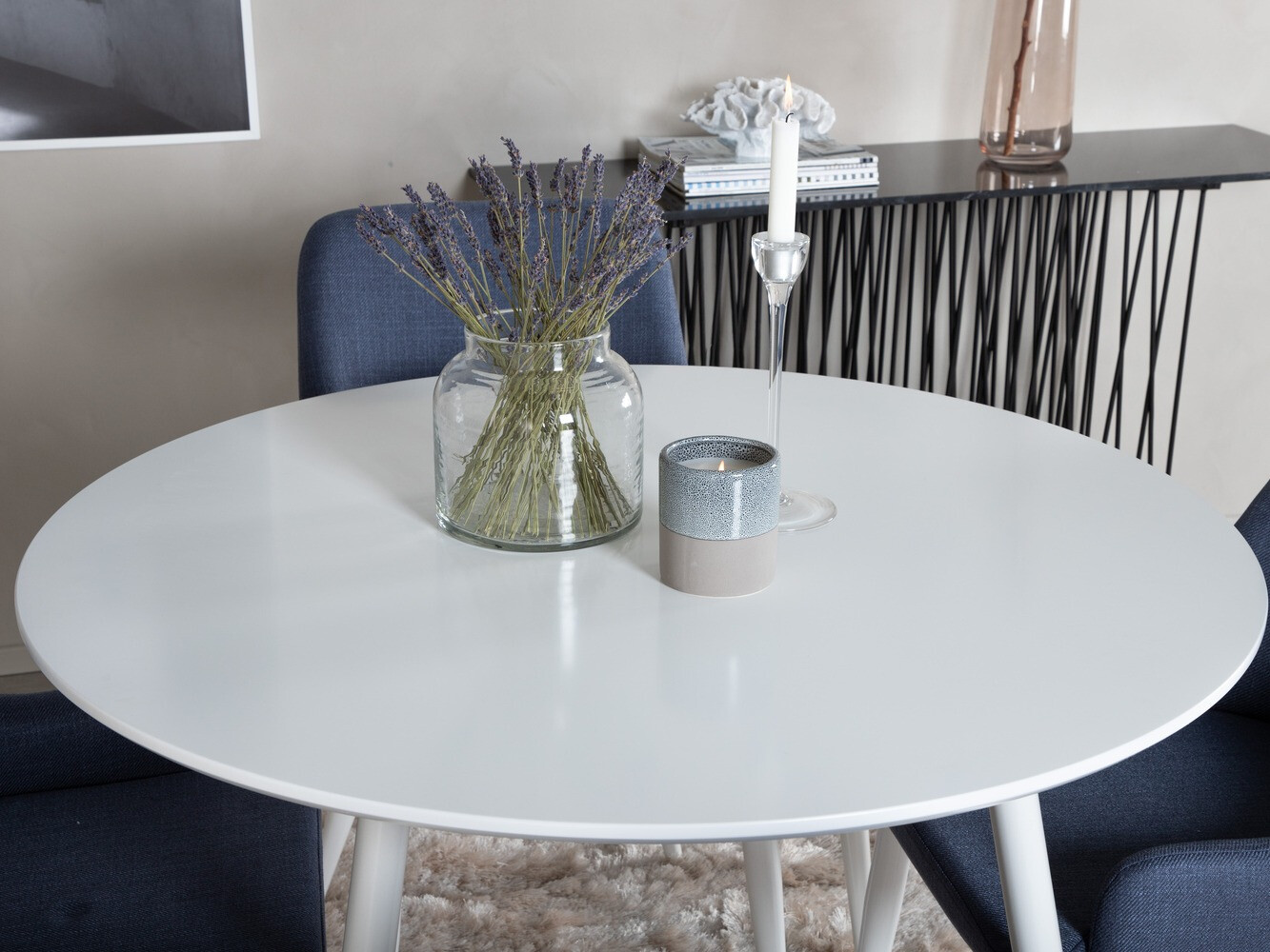 Jedilniški komplet Dallas 1533 (Modra + Bela)