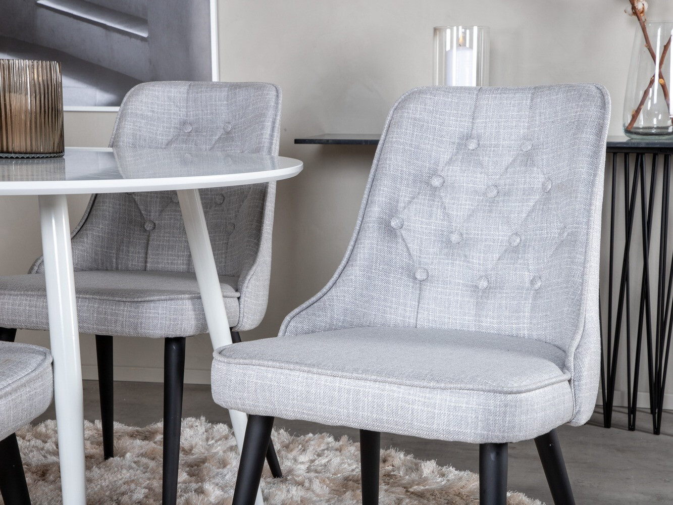 Jedilniški komplet Dallas 1535 (Siva + Črna)