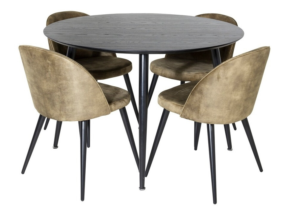 Jedilniški komplet Dallas 1559 (Prašno zelena + Črna)