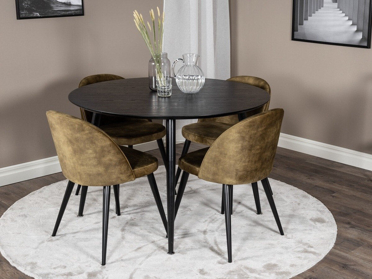 Jedilniški komplet Dallas 1559 (Prašno zelena + Črna)