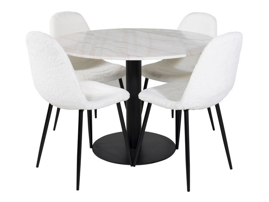 Jedilniški komplet Dallas 1613 (Bela + Črna)