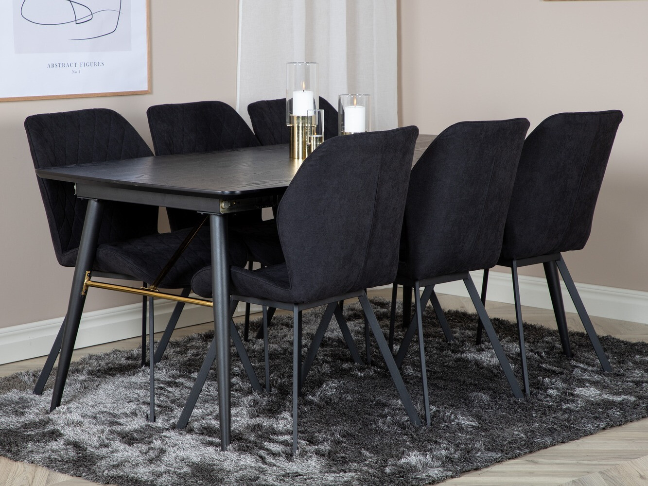 Jedilniški komplet Dallas 1647 (Črna)