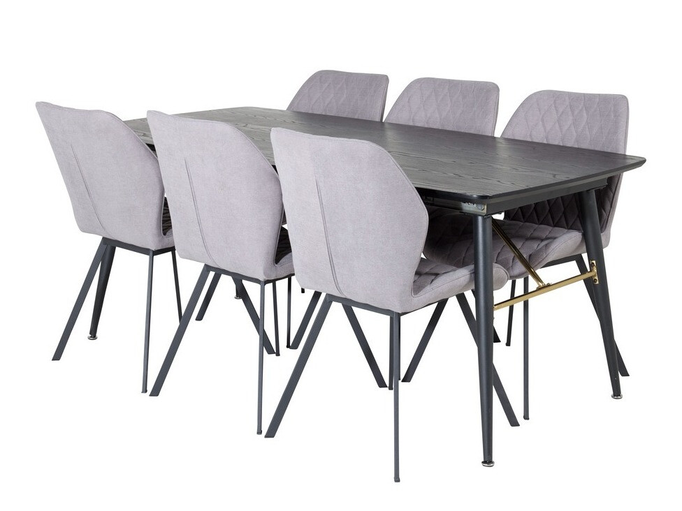 Jedilniški komplet Dallas 1647 (Siva + Črna)